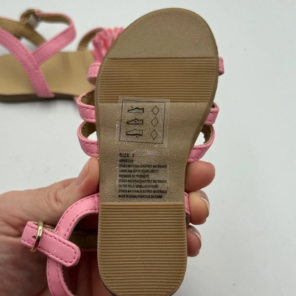 Janie and Jack Pink Floral‎ Sandals Toddler Kids Size 7